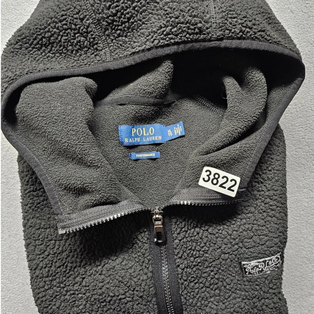 Polo Ralph Lauren Performance Jacket Mens XL Charcoal Gray Sherpa Fleece Zip-Up